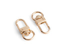 2 Small Gold Snap Hooks with Swivel, 1.3 Inch, Metal, Replacement Clips for Purse Straps and Lanyards