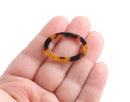4 Oval Connector Charms in Tortoise Shell, Plastic Chain Links, Loops for Macrame, Swimsuits, Purses, 33 x 22mm
