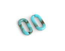 1ft Small Turquoise Green Acrylic Chain Links, 20mm, Paperclip, Marble Effect
