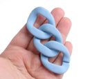 1ft Matte Calm Blue Acrylic Chain Links, 40mm, Extra Large, For Purse Straps and Choker Necklaces