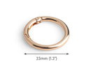 2 Large Gold Spring Gate Clips, 1.3 Inch, Metal Carabiners, For Purse and Bag Chains, Push Gate O Rings