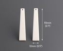 4 Bone White Obelisk Charms, Long Rectangle Beads, Acrylic, 55 x 12mm
