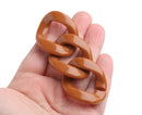 1ft Extra Large Caramel Brown Chain Links, 40mm, Acrylic Connectors, For Purses and Handbags