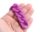 1ft Large Matte Neon Purple Acrylic Chain Links, 30mm, Y2K 90s Style, For Accessories