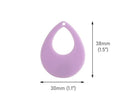 4 Light Purple Teardrop Pendants, 1 Hole, Big Earring Blanks, Acrylic Plastic Beads, 38 x 30mm