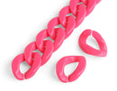 1ft Hot Pink Chain Links, 23mm, Colored Acrylic Quick Links, Rave EDM Kidcore
