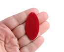 4 Maroon Red Oval Charms, 1 Hole, Key Chain Tags, Dark Red Acrylic Beads, 44 x 21.5mm