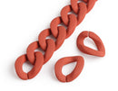 1ft Matte Terracotta Brown Chain Links, 24mm, Acrylic, Chunky Plastic Twists for Jewelry