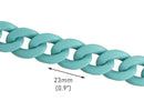 1ft Teal Acrylic Chain Links, 23mm, Blue Green Turquoise, For Handbag and Purse Straps