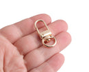 2 Small Gold Snap Hooks with Swivel, 1.3 Inch, Metal, Replacement Clips for Purse Straps and Lanyards