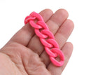 1ft Hot Pink Chain Links, 23mm, Colored Acrylic Quick Links, Rave EDM Kidcore