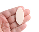4 Bone White Oval Charms, 1 Hole, Flat Round Discs, Ivory Colored Tags for Earrings and Keychain, 44 x 21.5mm
