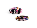 4 Colorful Oval Connectors, 26.5 x 14mm, 2 Holes, Plastic, Cute Rainbow Bead Links, Flat Oval Blanks