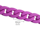 1ft Large Matte Neon Purple Acrylic Chain Links, 30mm, Y2K 90s Style, For Accessories