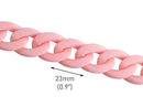 1ft Light Pink Acrylic Chain Links, 23 x 17mm, For Jewelry, Chunky Necklaces and Purse Chain Straps