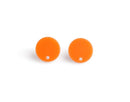 4 Neon Orange Earring Blanks, 1 Hole, Acrylic Earring Posts, Bright Colored Ear Studs, Y2K Kidcore Rave, 14mm