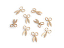 4 Mini Scissors Charms in Matte Gold, 16 x 10mm, Metal, 3D Double Sided, Sewing Charms