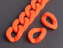 1ft Large Matte Neon Orange Acrylic Chain Links, 30mm, Y2K and 80s Style