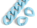 1ft Matte Light Blue Acrylic Chain Links, 40mm, Extra Large for Purse Straps