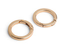 2 Designer Gold Spring Gate Clips, Metal, Flat Edge, Purse Strap Attacher Rings, Bag O Rings, Key Chain Snap Hooks, 1.4"