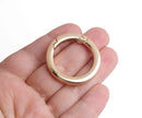 2 Designer Gold Spring Gate Clips, Metal, Flat Edge, Purse Strap Attacher Rings, Bag O Rings, Key Chain Snap Hooks, 1.4"