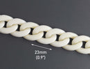 1ft Ivory Plastic Chain Links, 23 x 17mm, Off White Chain, Neutral Colored, Curb Twists