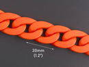 1ft Large Matte Neon Orange Acrylic Chain Links, 30mm, Y2K and 80s Style