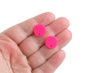 4 Neon Pink Earring Blanks, 1 Hole, Hot Pink Colored, Acrylic Earring Post, Circle Earring Findings, 14mm