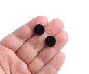 4 Black Resin Flatbacks, 12mm, Cabochons, Phone Case Decorating, Scrapbooking Embellishment, Stud Earring Blanks