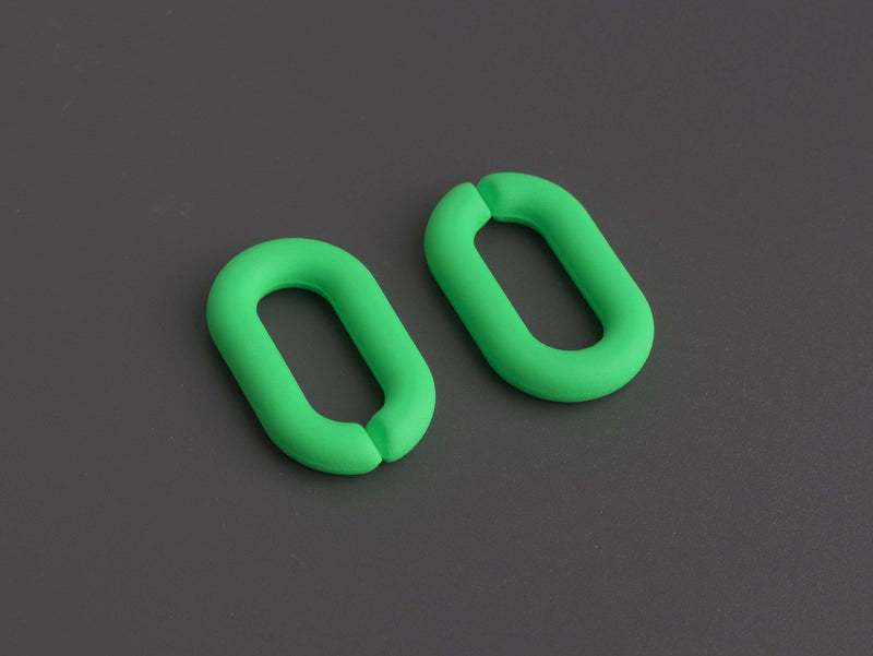 1ft Matte Neon Green Chain Links, 27 x 16mm, Ultra Smooth, Plastic Cha