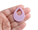 4 Light Purple Teardrop Pendants, 1 Hole, Big Earring Blanks, Acrylic Plastic Beads, 38 x 30mm
