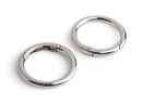 2 Large Silver Spring Gate Clips, 1.3 Inch, Keychain Attacher Rings, For Purses and Handbag Straps