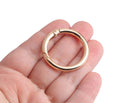 2 Large Gold Spring Gate Clips, 1.3 Inch, Metal Carabiners, For Purse and Bag Chains, Push Gate O Rings