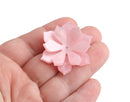 2 Pink Pearl Lotus Flower Beads, Includes 1 Small and 1 Large, 1.5 Inch, Pearl Acrylic Flower Beads