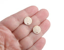 4 Small Gold Stud Earring Blanks with Brushed Metal, Tiny Round Circle Discs, Jewelry Making, 12mm