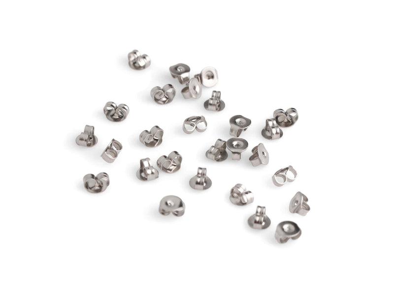 100pcs Stainless Steel Earring Backs, Tiny Ear Nuts, Metal Replacement Ear Backs for Studs, Butterfly Stud Locks, Post Backs