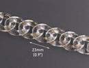 1ft Clear Acrylic Chain Links with Sparkly Gold Glitter, 23mm, Transparent