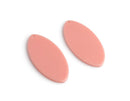 4 Flat Oval Charms in Peach, Coral Orange Pink, Round Tag Discs, Acrylic, 44 x 21.5mm