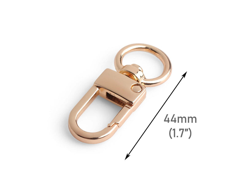 2 Designer Gold Snap Hooks with Swivel, 1.7" Inch, Metal, Replacement Purse Strap Attachers