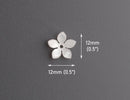 4 Tiny Pearl White Flower Bead Caps, 1 Hole, Imitation Mother of Pearl, Mini Daisy Bead Caps, For Hair Accessories, Cabochons, Studs, Acrylic, 12mm