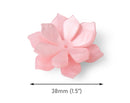 2 Pink Pearl Lotus Flower Beads, Includes 1 Small and 1 Large, 1.5 Inch, Pearl Acrylic Flower Beads
