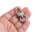2 Designer Silver Snap Hooks with Swivel, 1.7" Inch, Metal, Replacement Clips for Bag Straps