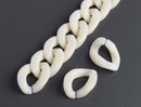 1ft Ivory Plastic Chain Links, 23 x 17mm, Off White Chain, Neutral Colored, Curb Twists