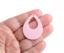 4 Soft Pink Teardrop Pendants, Pastel Acrylic Beads, Plastic Pendants for Earrings, 38 x 30mm