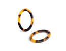 4 Oval Connector Charms in Tortoise Shell, Plastic Chain Links, Loops for Macrame, Swimsuits, Purses, 33 x 22mm