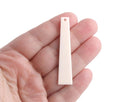 4 Bone White Obelisk Charms, Long Rectangle Beads, Acrylic, 55 x 12mm