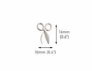 4 Mini Scissor Charms, 16 x 10mm, Silver Tone Metal, Mirror Finish, Double Sided, Sewing Charms