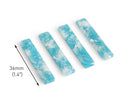 4 Rectangle Bar Charms in Sky Blue, 36 x 7.5mm, 1 Hole, Acrylic Beads, Vertical Bar Charms