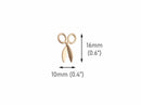 4 Mini Scissors Charms in Matte Gold, 16 x 10mm, Metal, 3D Double Sided, Sewing Charms