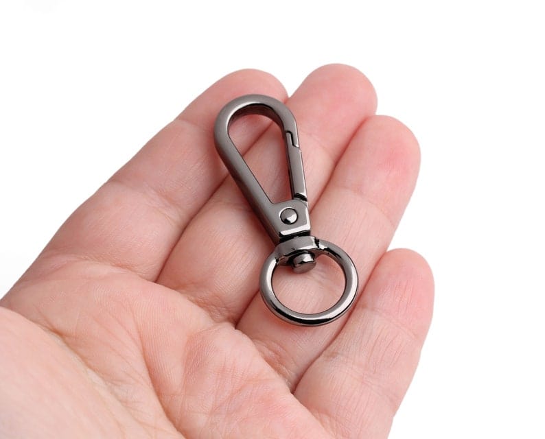 2 Gunmetal Black Snap Hooks with Swivel for Bags, Metal, Large Clips, Purse  Strap Attacher Rings, Hardware Closure, 1.9 Inch